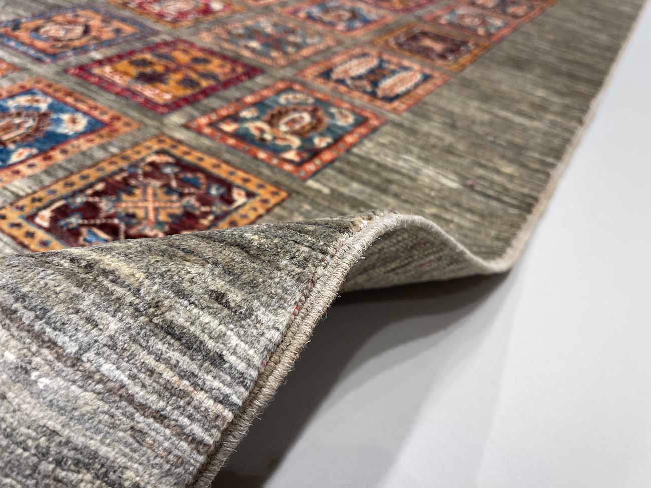 El Dokuma Gri Bahtiyar Yün Yolluk Halı (80x250 cm) - Görsel 6