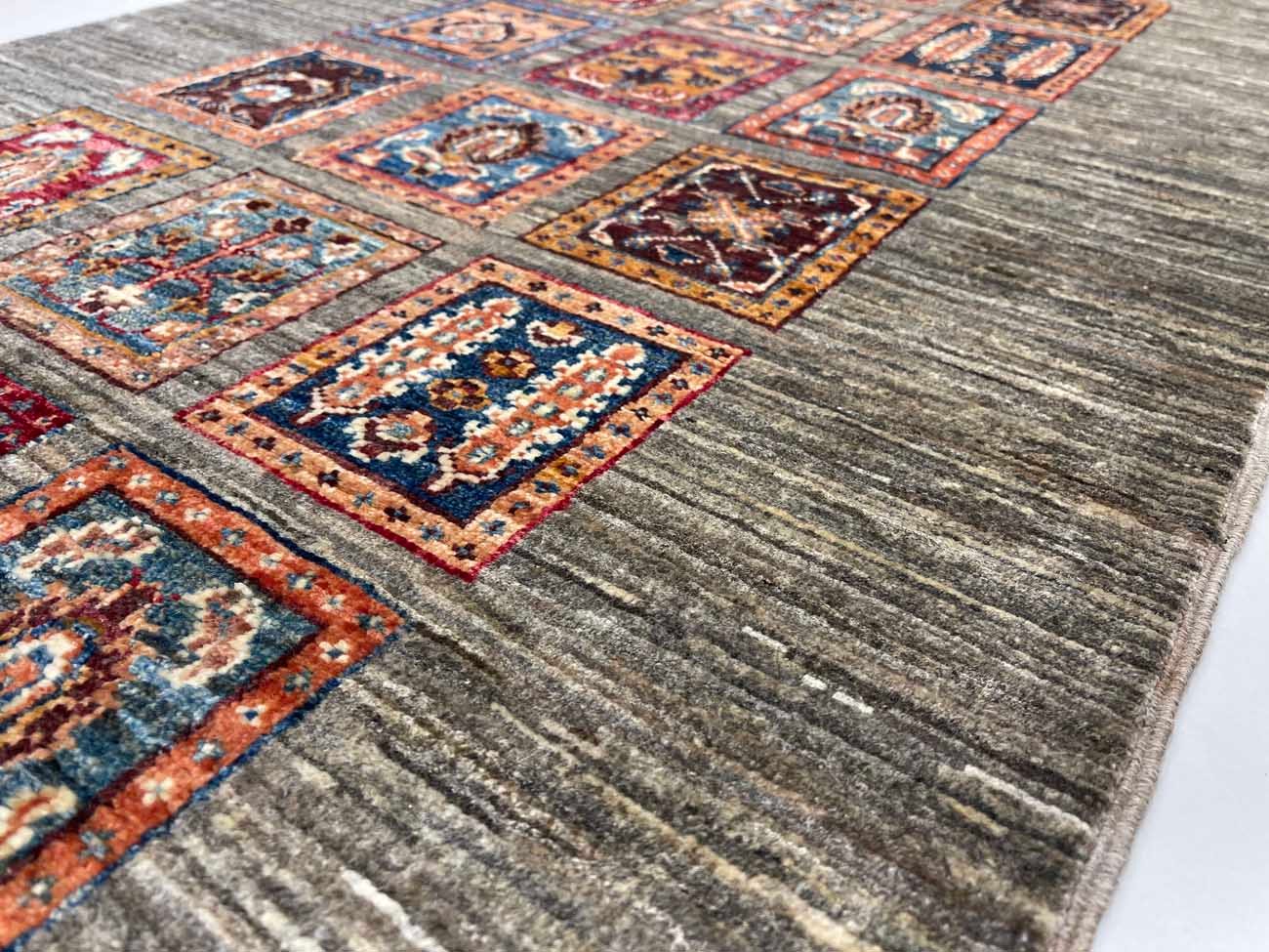 El Dokuma Gri Bahtiyar Yün Yolluk Halı (80x250 cm) - Görsel 10