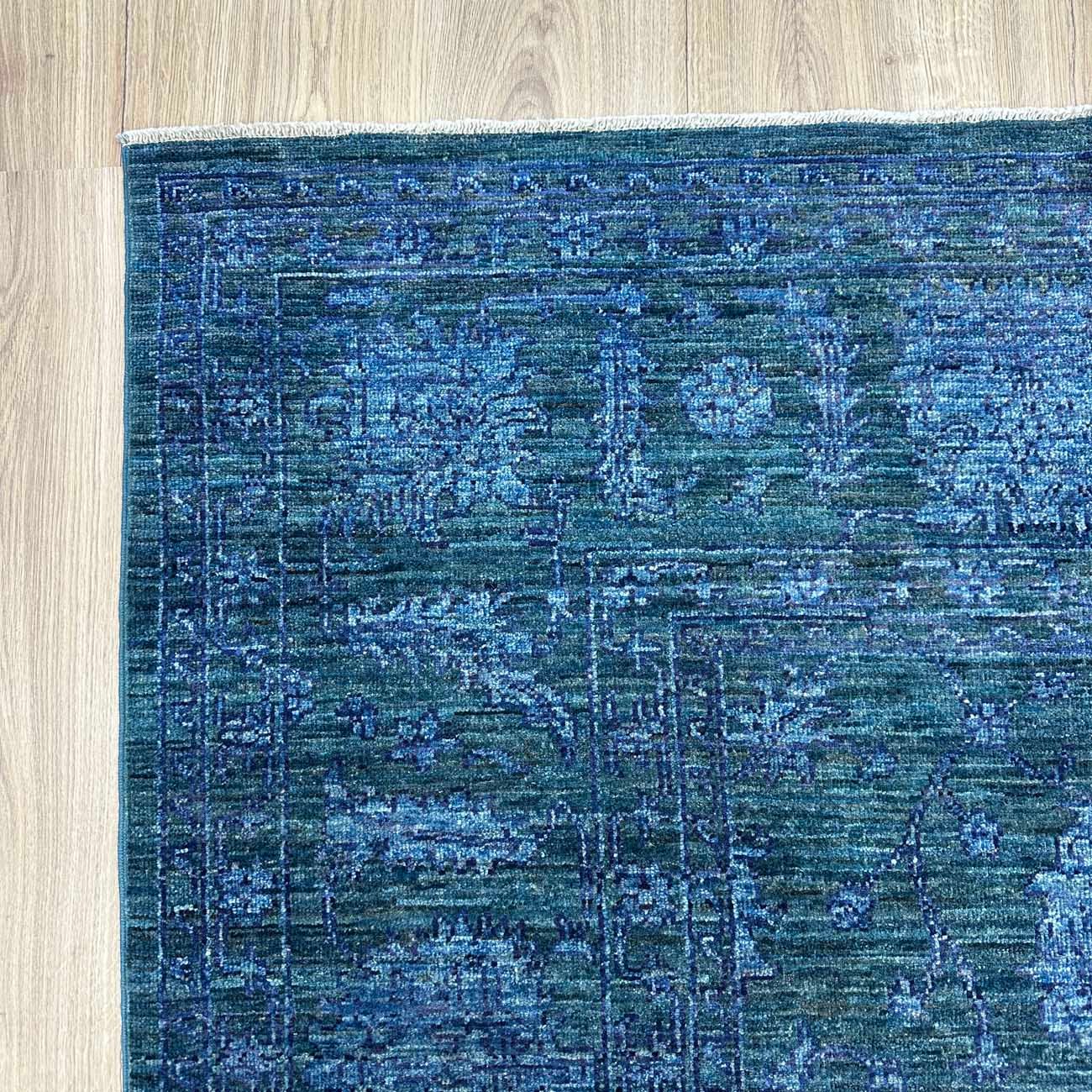 El Dokuma Lacivert Modern Sultani Yün Halı (200x295 cm) - Görsel 3