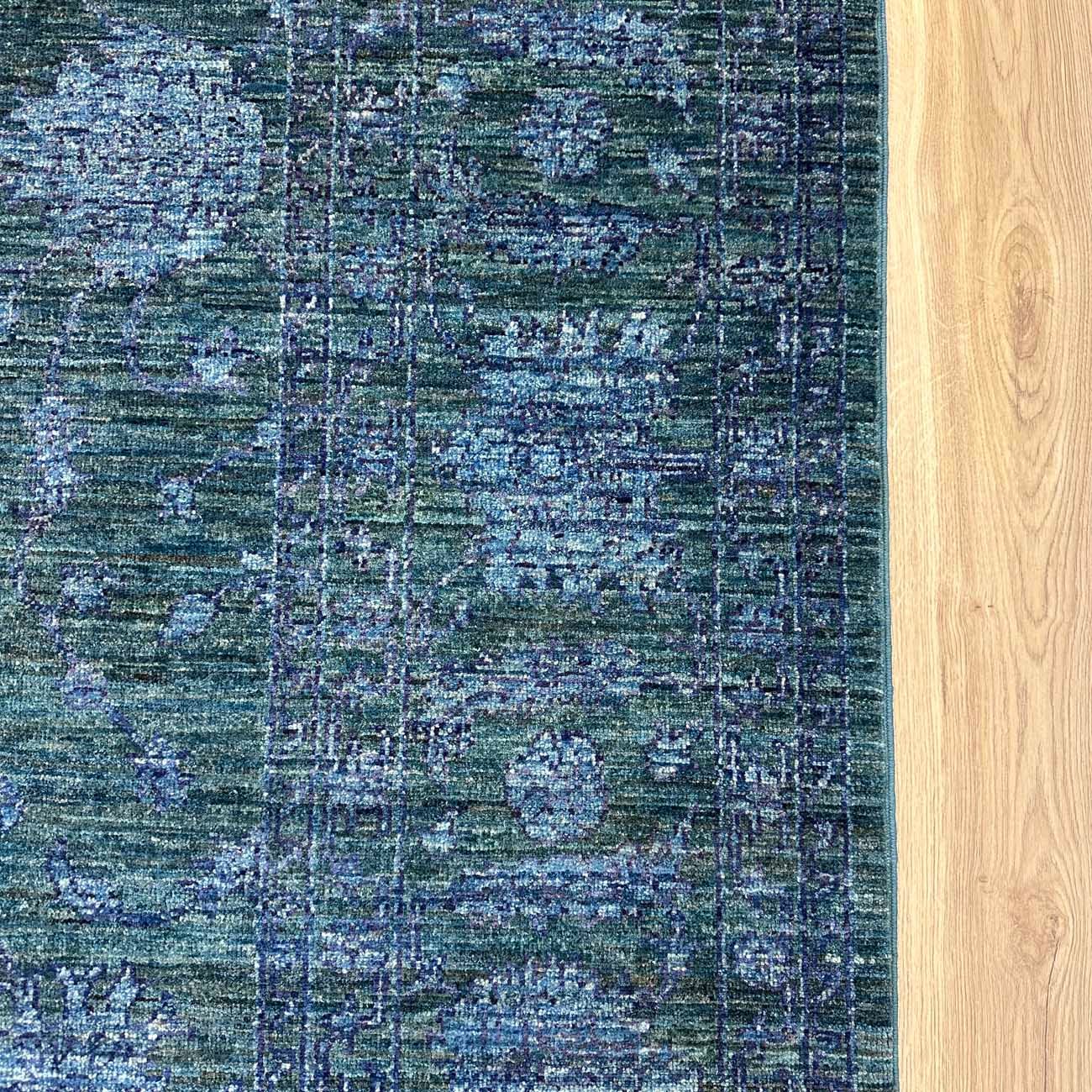 El Dokuma Lacivert Modern Sultani Yün Halı (200x295 cm) - Görsel 10