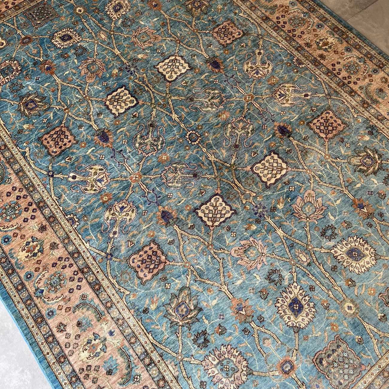 El Dokuma Premium Mavi Uşak Yün Halı (180x270 cm) - Görsel 7