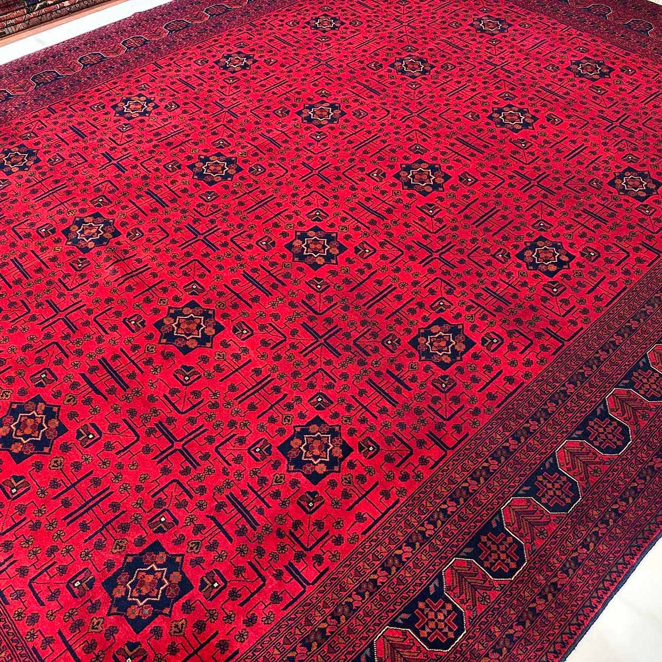 El Dokuma Kırmızı Türkmen Yün Halı (300x400 cm) - Görsel 7