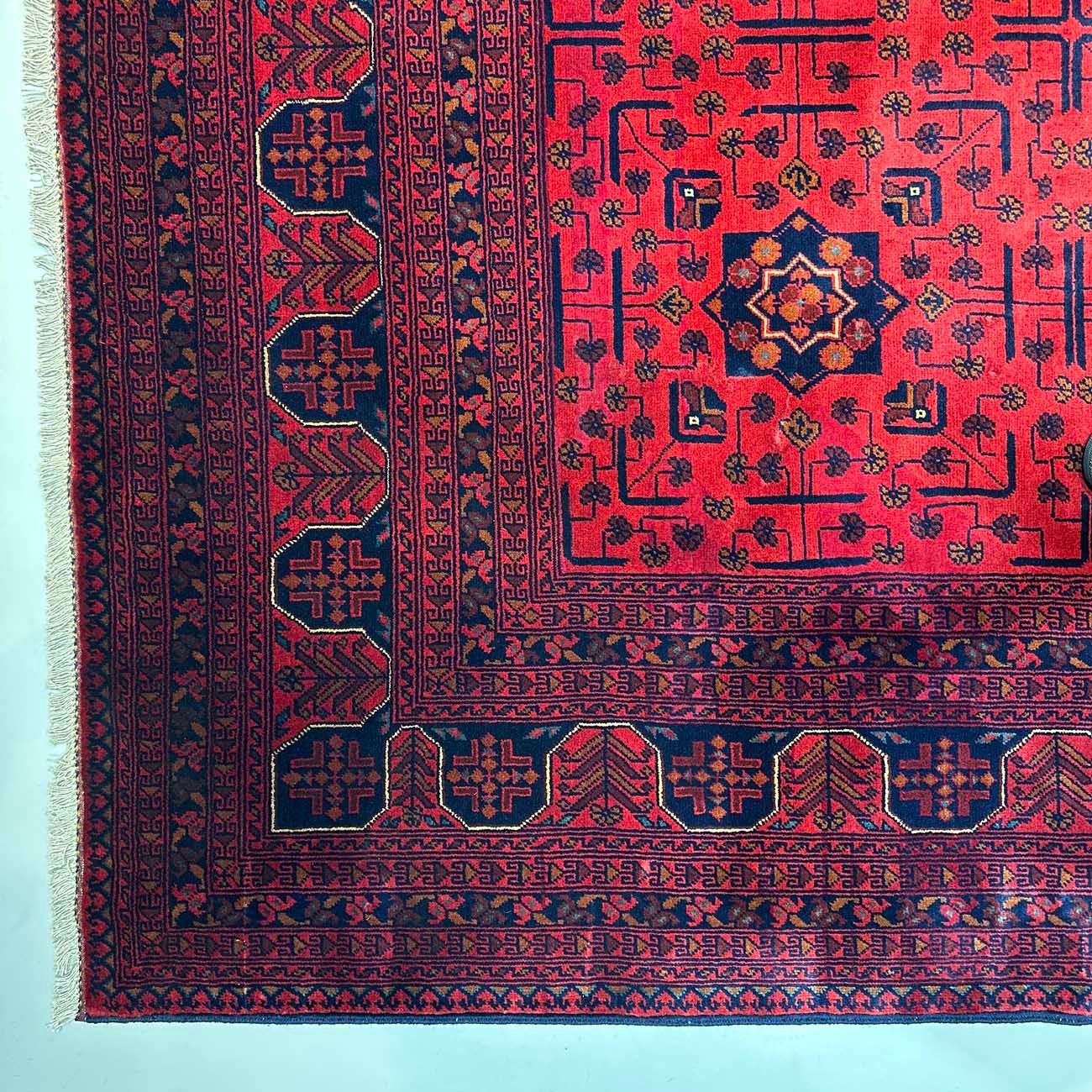 El Dokuma Kırmızı Türkmen Yün Halı (300x400 cm) - Görsel 10
