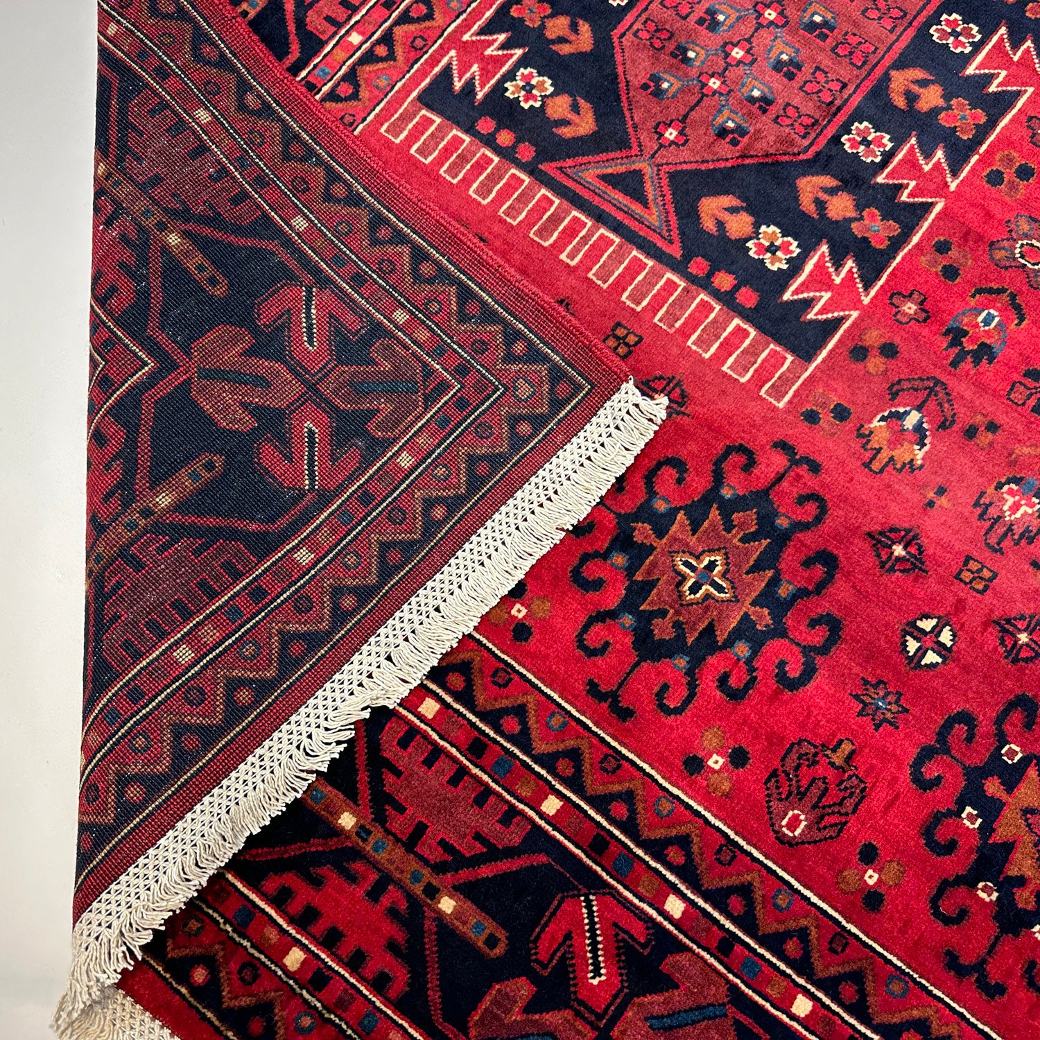 El Dokuma Kırmızı Türkmen Yün Halı (205x305 cm) - Görsel 5