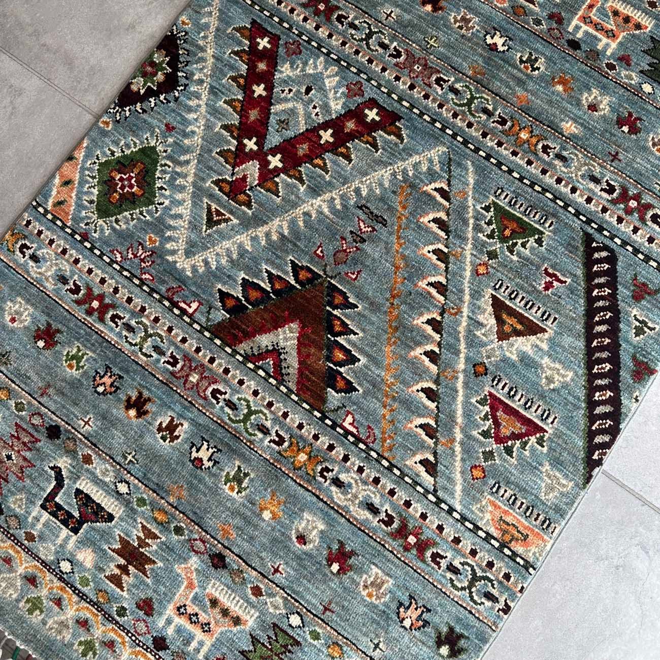 El Dokuma Bohem Kabile Yün Halı (80x130 cm) - Görsel 6