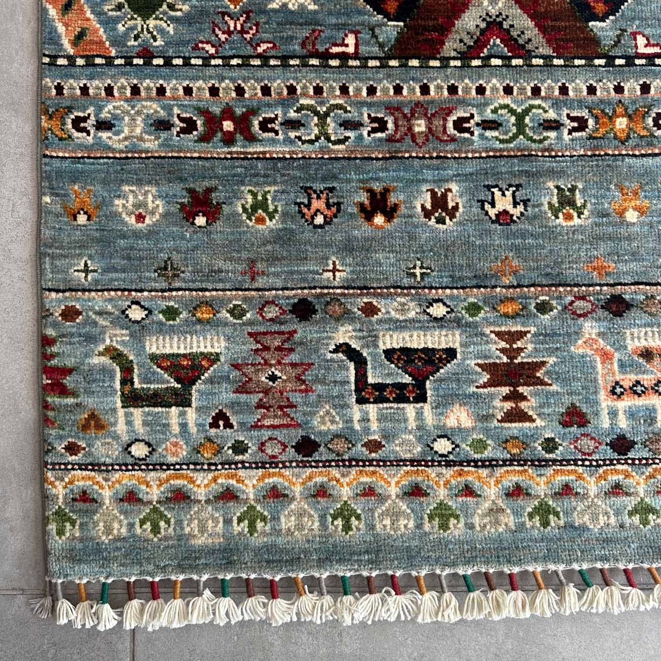 El Dokuma Bohem Kabile Yün Halı (80x130 cm) - Görsel 7