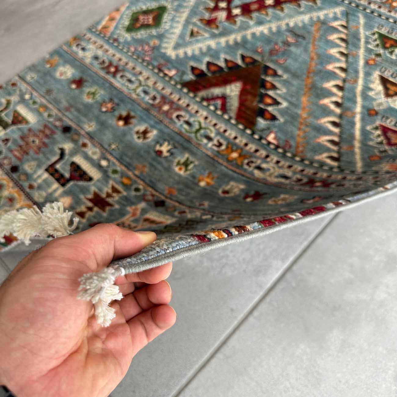 El Dokuma Bohem Kabile Yün Halı (80x130 cm) - Görsel 8