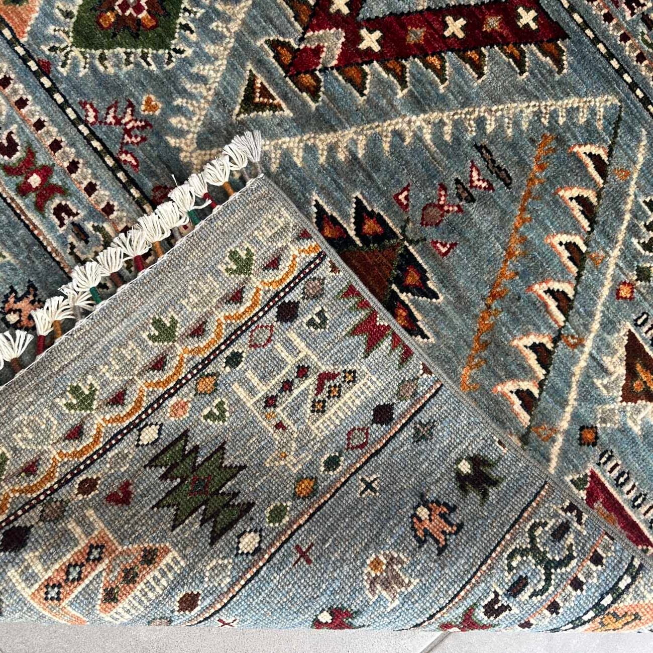 El Dokuma Bohem Kabile Yün Halı (80x130 cm) - Görsel 4