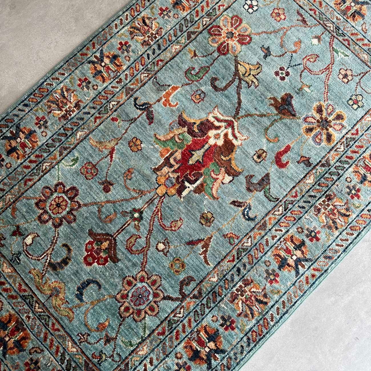 El Dokuma Mavi Sultani Yün Halı (80x130 cm) - Görsel 6