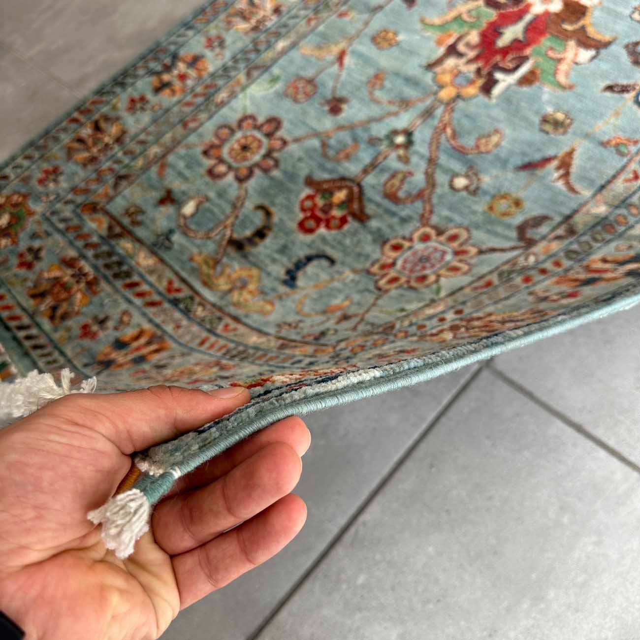 El Dokuma Mavi Sultani Yün Halı (80x130 cm) - Görsel 8