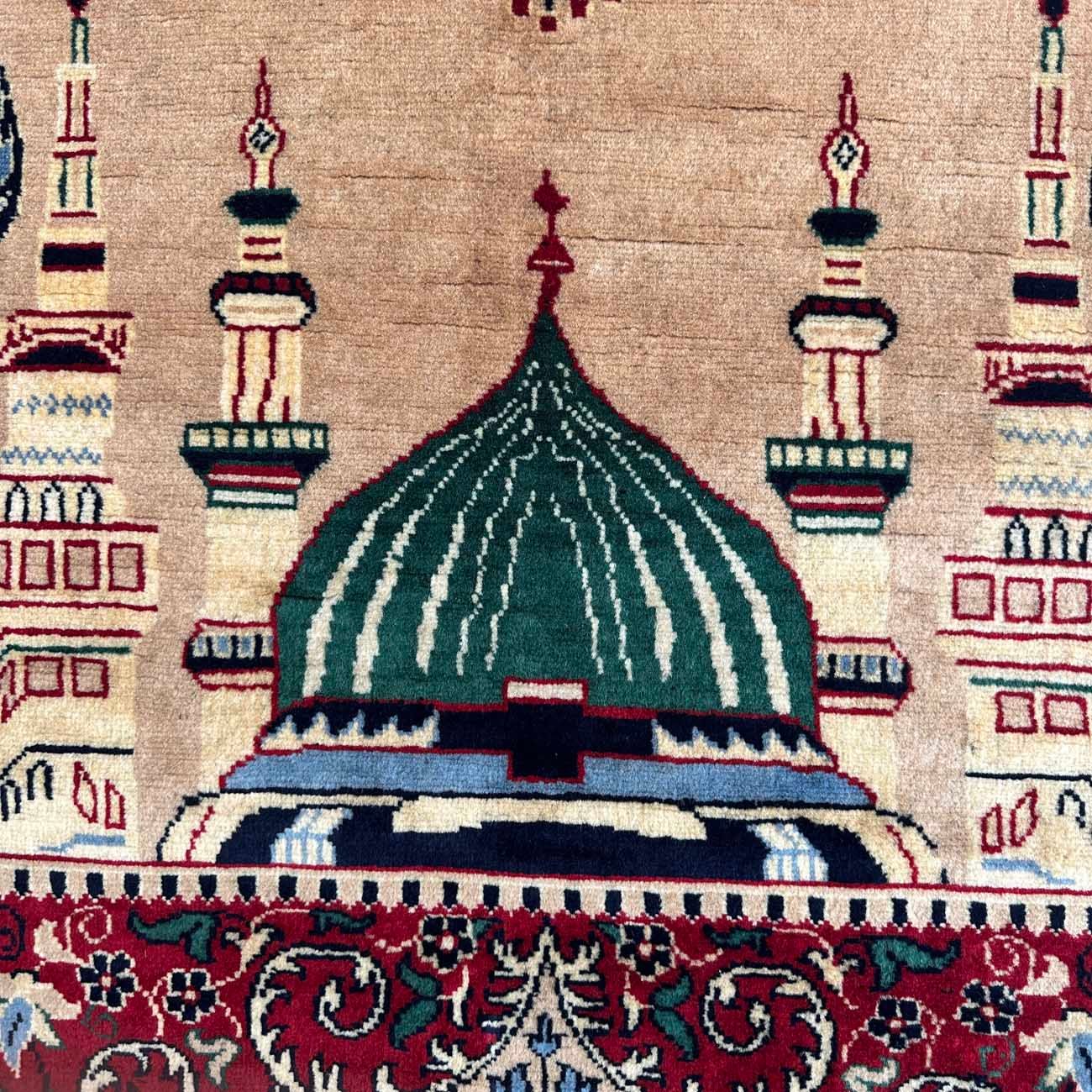 El Dokuma Afgan Bilicik Seccade Yün Halı (90x145 cm) - Görsel 2