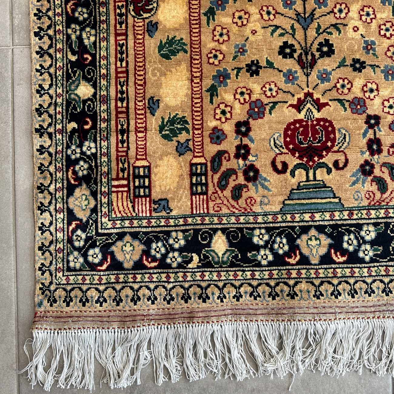 El Dokuma Afgan Bilicik Seccade Yün Halı (90x145 cm) - Görsel 3