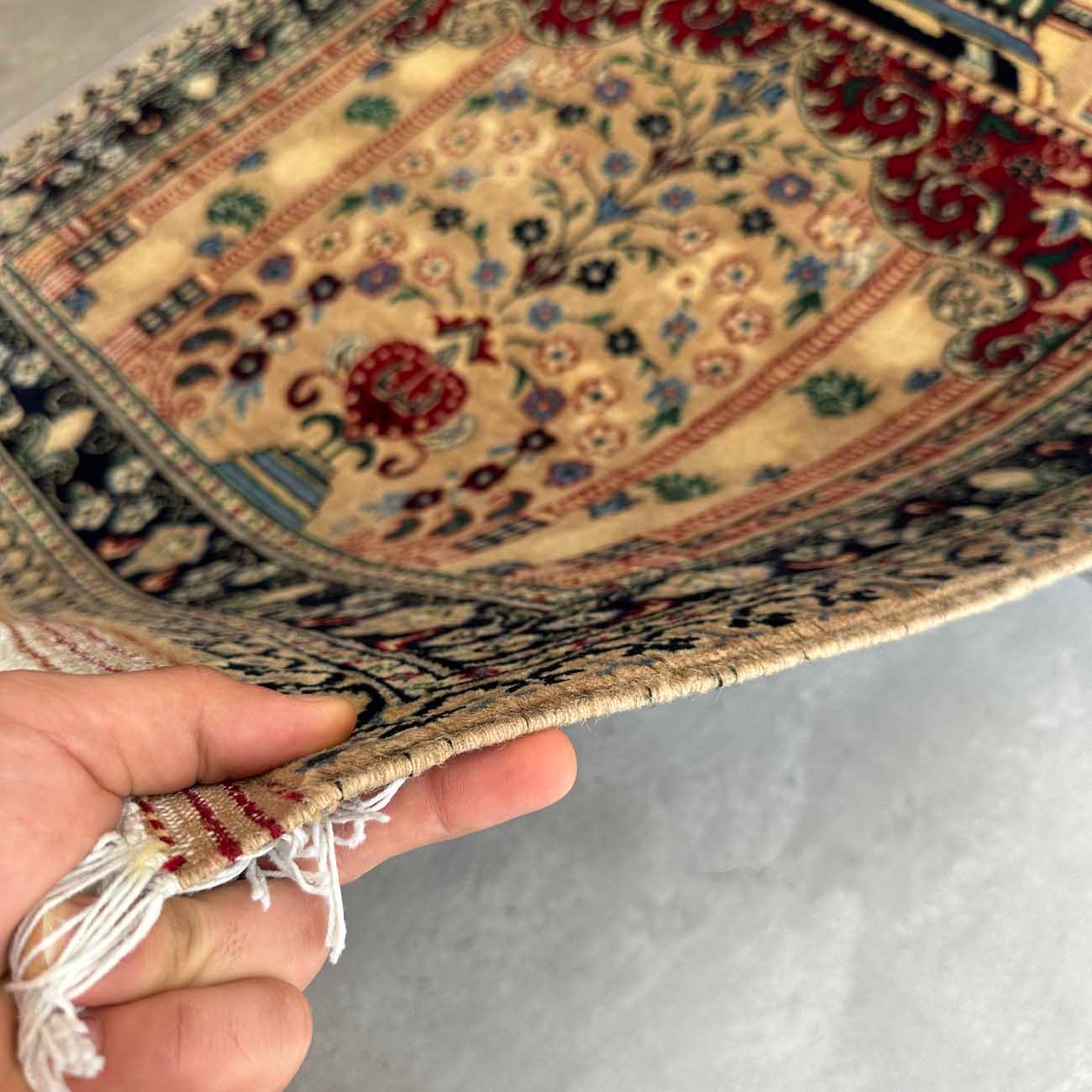 El Dokuma Afgan Bilicik Seccade Yün Halı (90x145 cm) - Görsel 8
