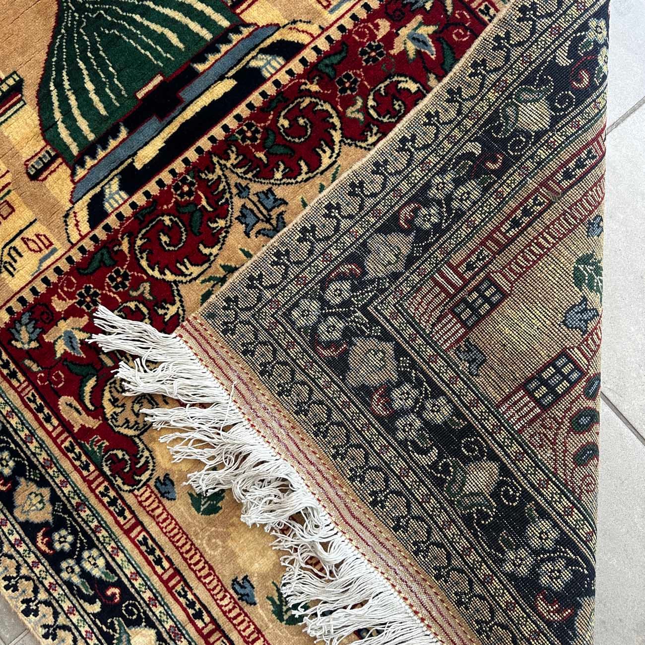 El Dokuma Afgan Bilicik Seccade Yün Halı (90x145 cm) - Görsel 5