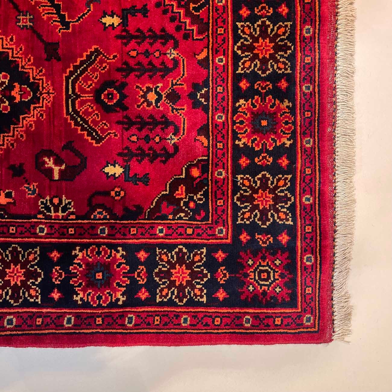 El Dokuma Kırmızı Türkmen Yün Halı (105x155 cm) - Görsel 8