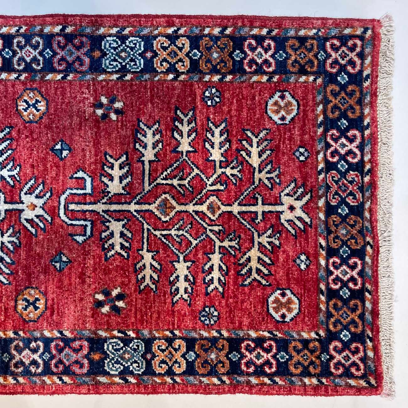 El Dokuma Afgan Kabile Yün Yolluk Halı (60x185 cm) - Görsel 2