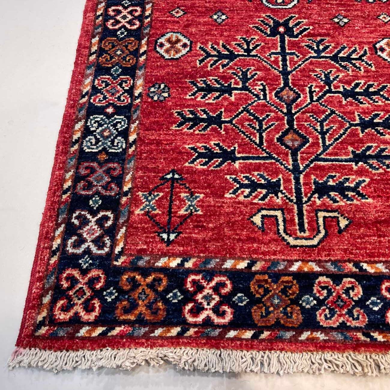 El Dokuma Afgan Kabile Yün Yolluk Halı (60x185 cm) - Görsel 4