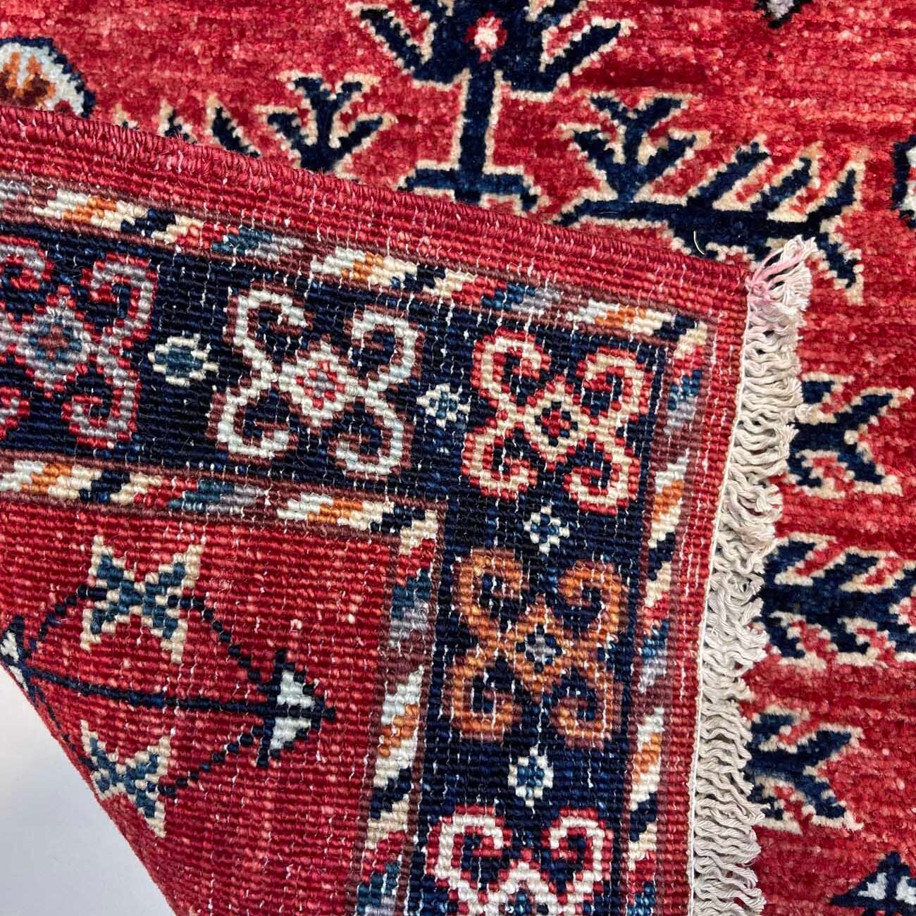 El Dokuma Afgan Kabile Yün Yolluk Halı (60x185 cm) - Görsel 5