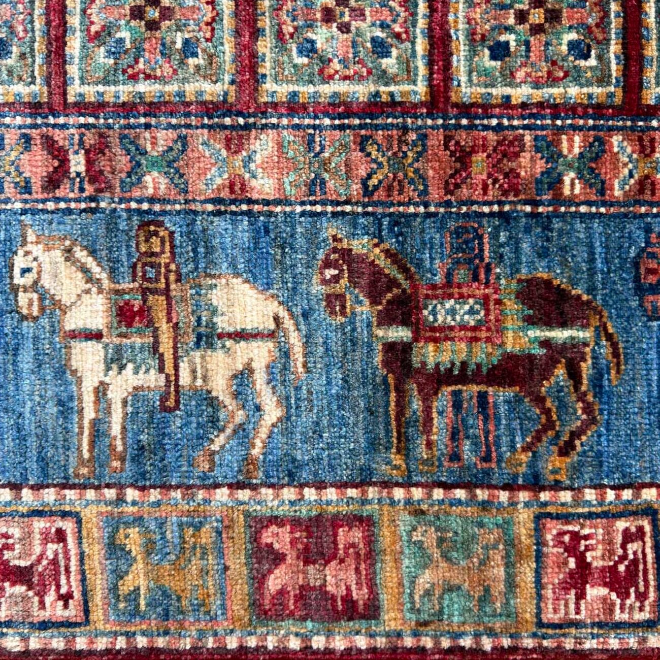 El Dokuma Pazırık Yün Yolluk Halı (80x305 cm) - Görsel 7