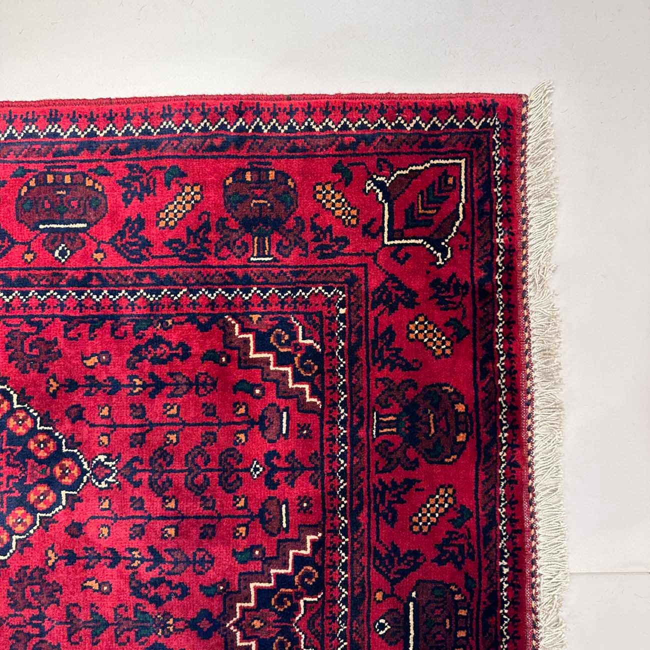 El Dokuma Kırmızı Türkmen Yün Halı (90x150 cm) - Görsel 6