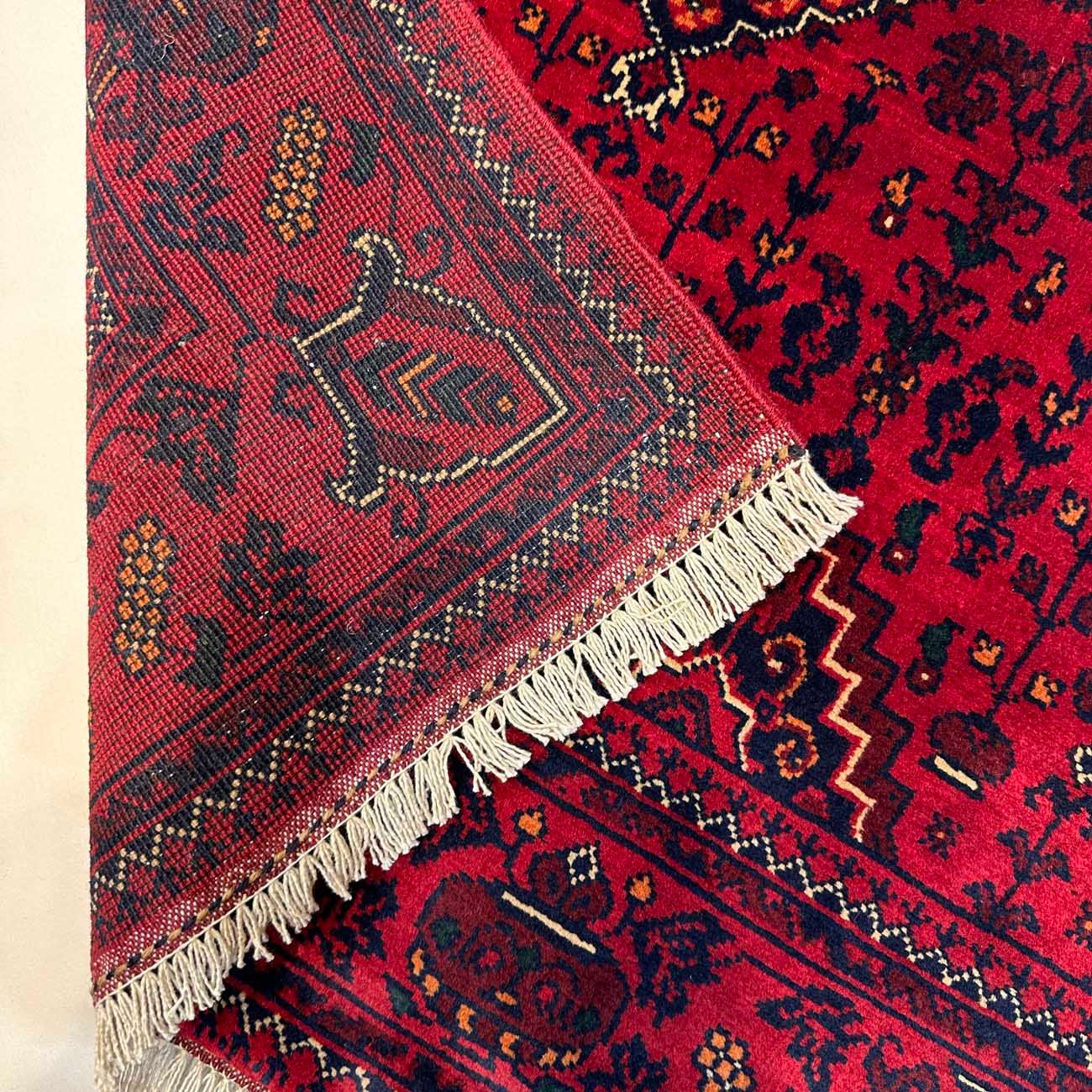 El Dokuma Kırmızı Türkmen Yün Halı (90x150 cm) - Görsel 4