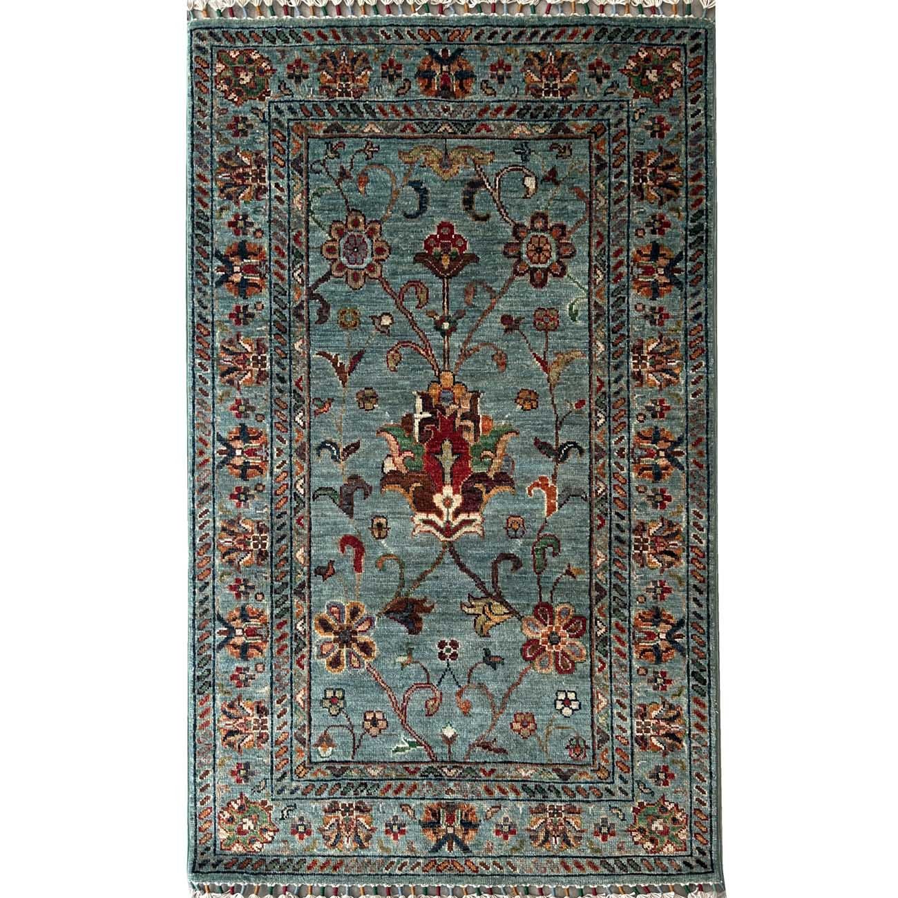 El Dokuma Mavi Sultani Yün Halı (80x130 cm)