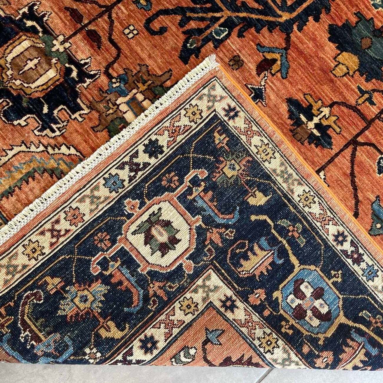 El Dokuma Heris İran Yün Halı (205x300 cm) - Görsel 5