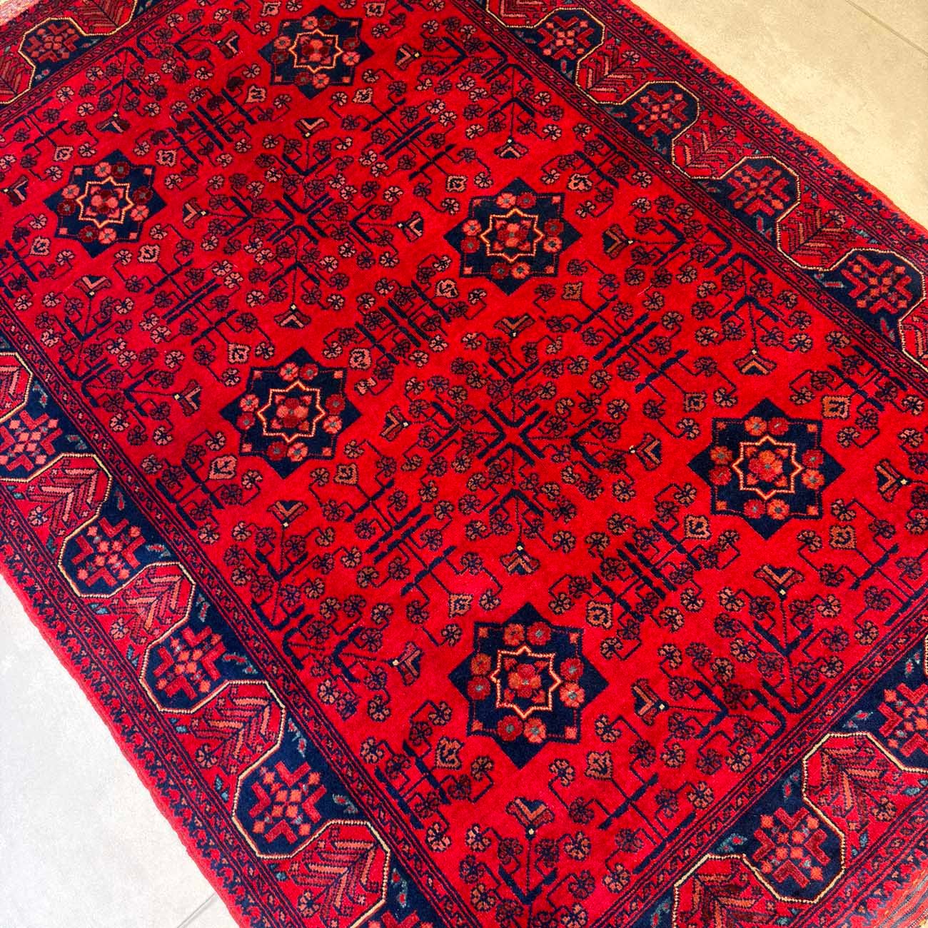 El Dokuma Türkmen Yün Halı (120x180 cm) - Görsel 7