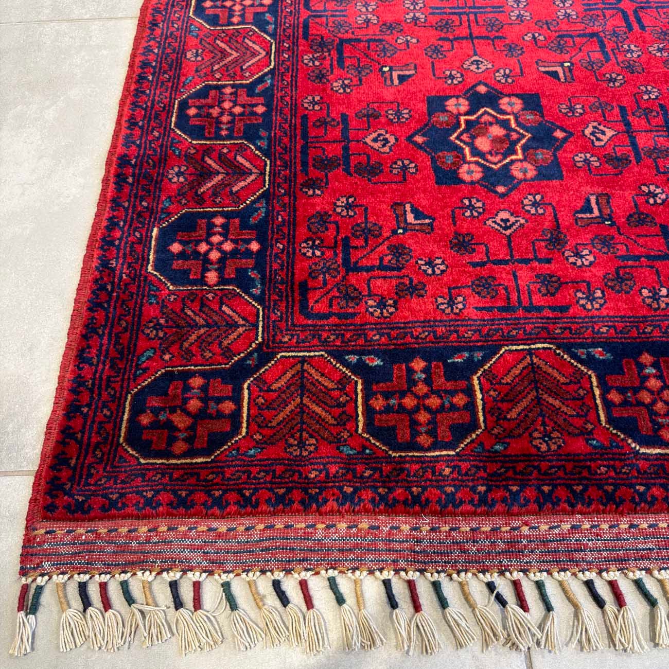 El Dokuma Türkmen Yün Halı (120x180 cm) - Görsel 8