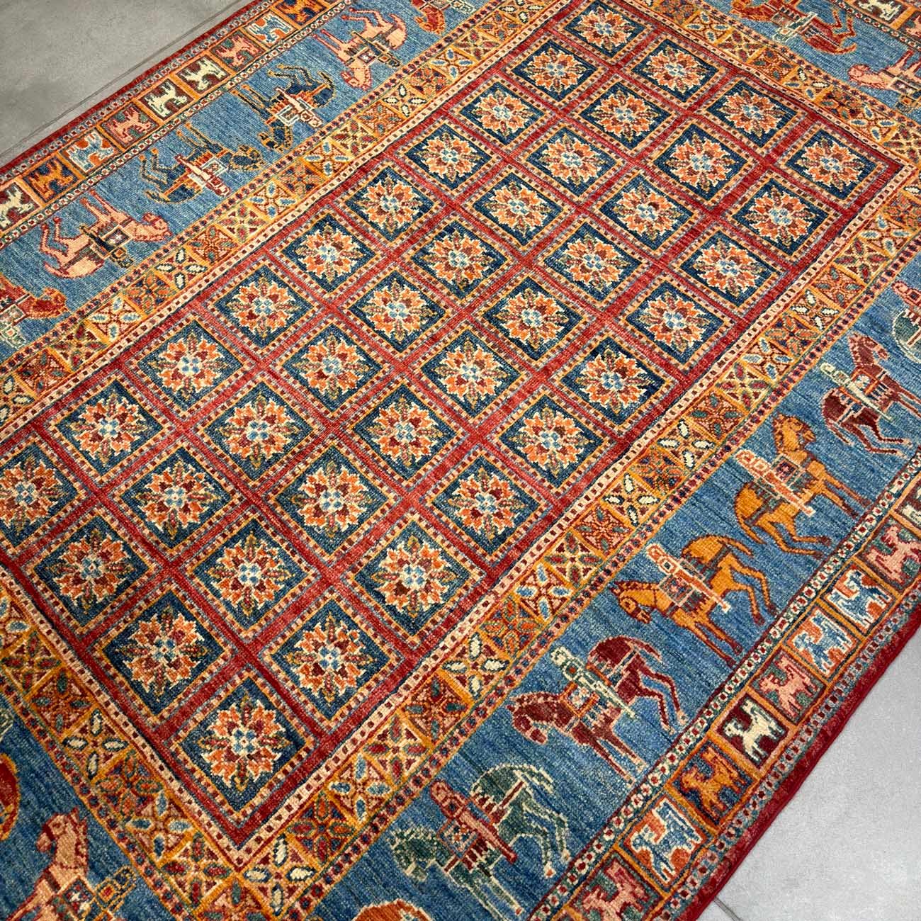 El Dokuma Pazırık Yün Halı (125x175 cm) - Görsel 6