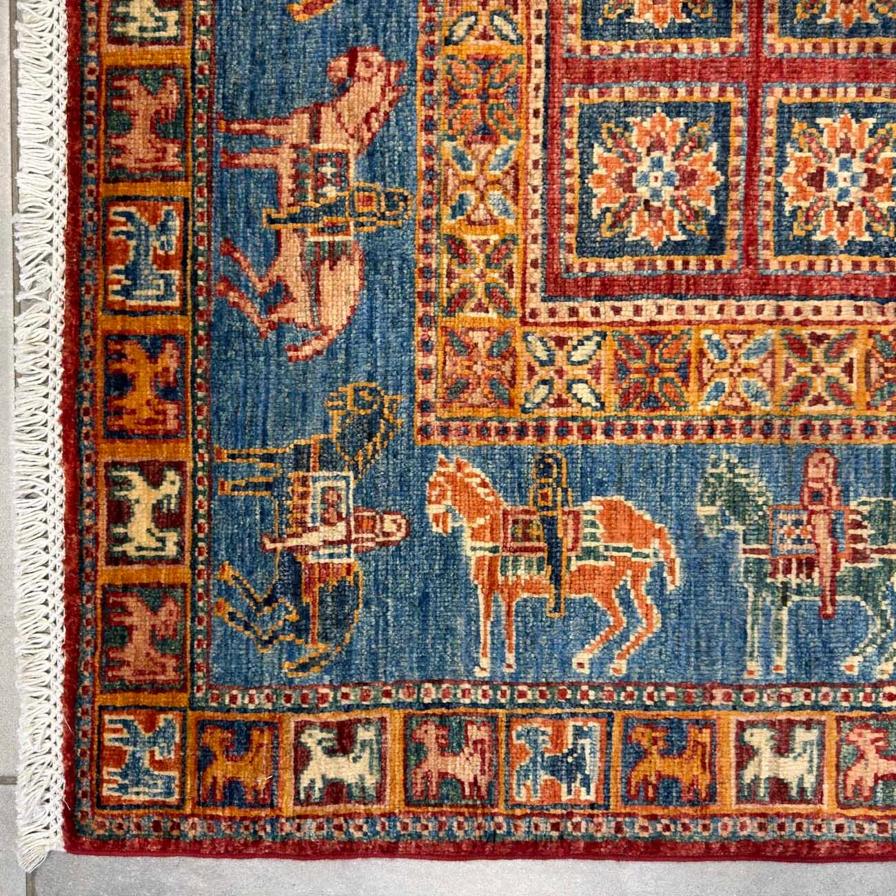 El Dokuma Pazırık Yün Halı (125x175 cm) - Görsel 2