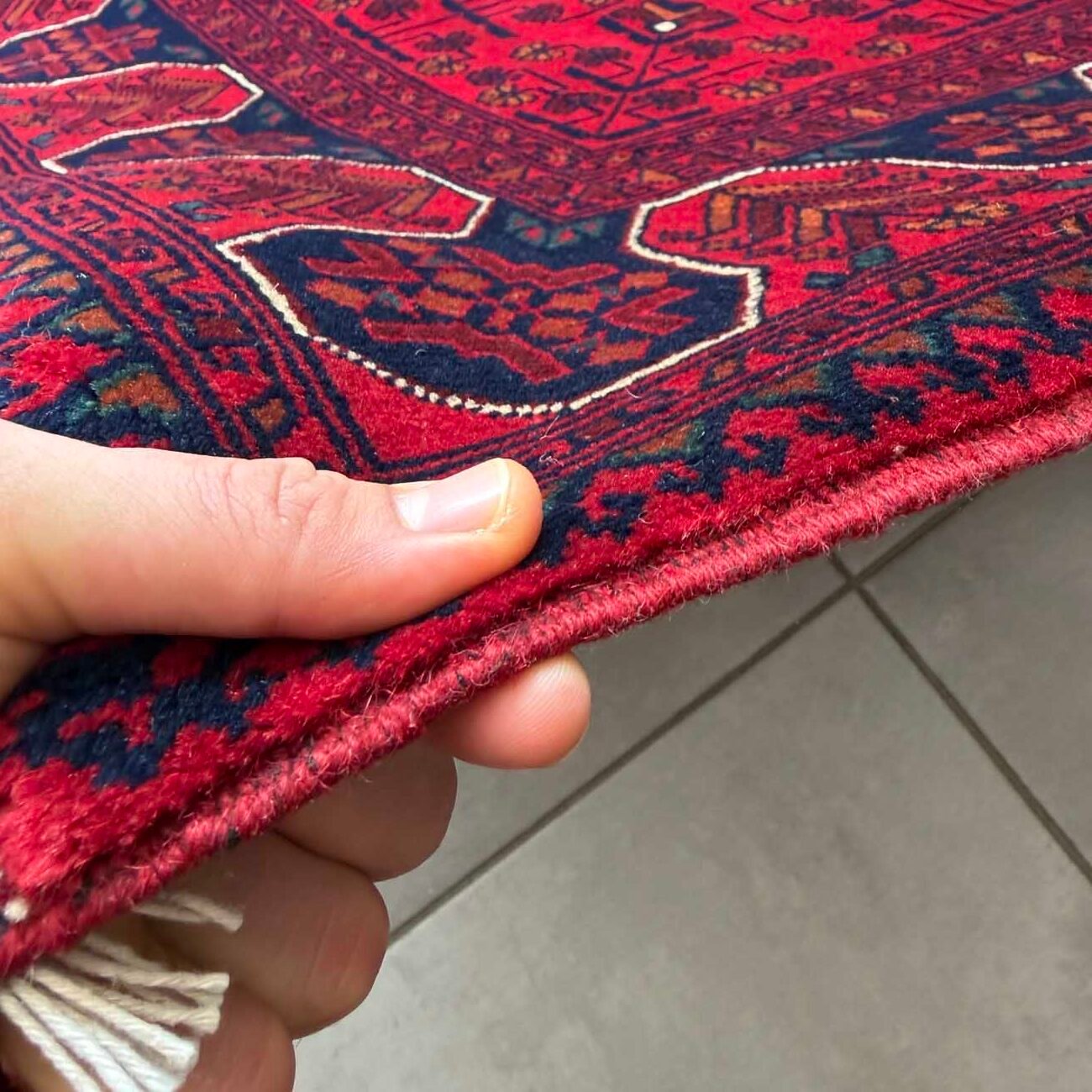 El Dokuma Kırmızı Türkmen Yün Halı (170x235 cm) - Görsel 10