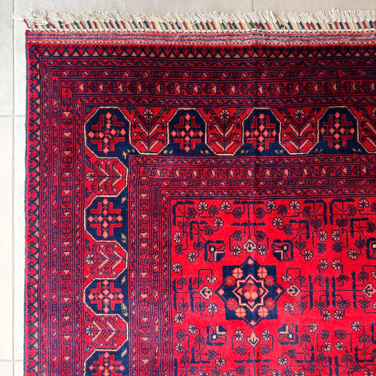 El Dokuma Kırmızı Türkmen Yün Halı (245x300 cm) - Görsel 8
