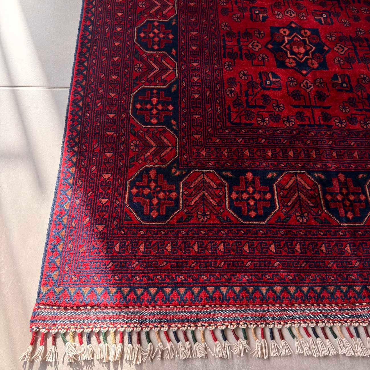 El Dokuma Kırmızı Türkmen Yün Halı (245x300 cm) - Görsel 3