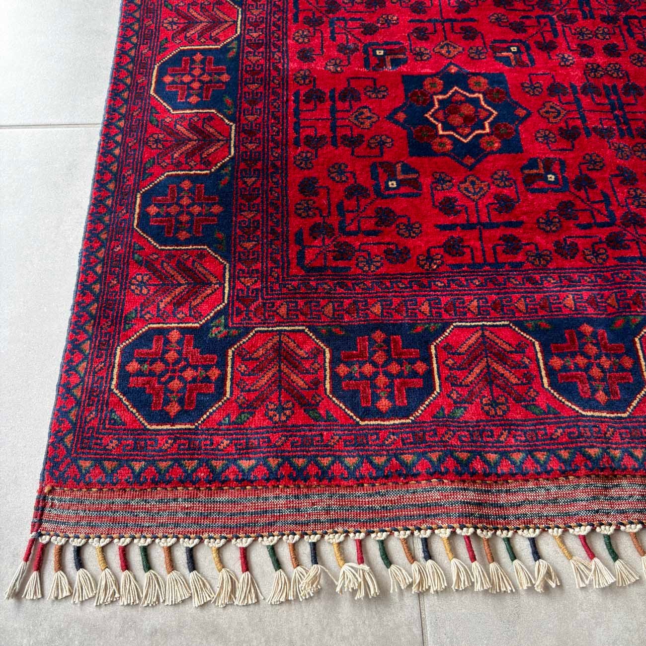 El Dokuma Kırmızı Türkmen Yün Halı (170x235 cm) - Görsel 8