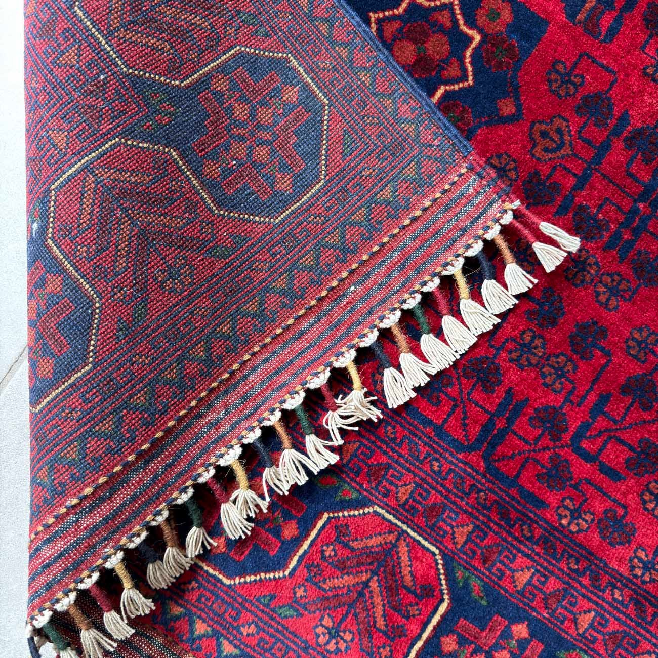 El Dokuma Kırmızı Türkmen Yün Halı (170x235 cm) - Görsel 5