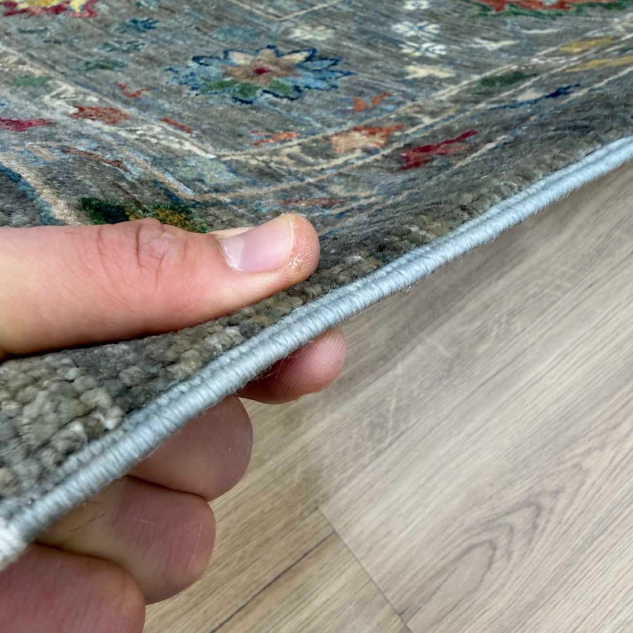 El Dokuma Gri Sultani Yün Halı (200x290 cm) - Görsel 10