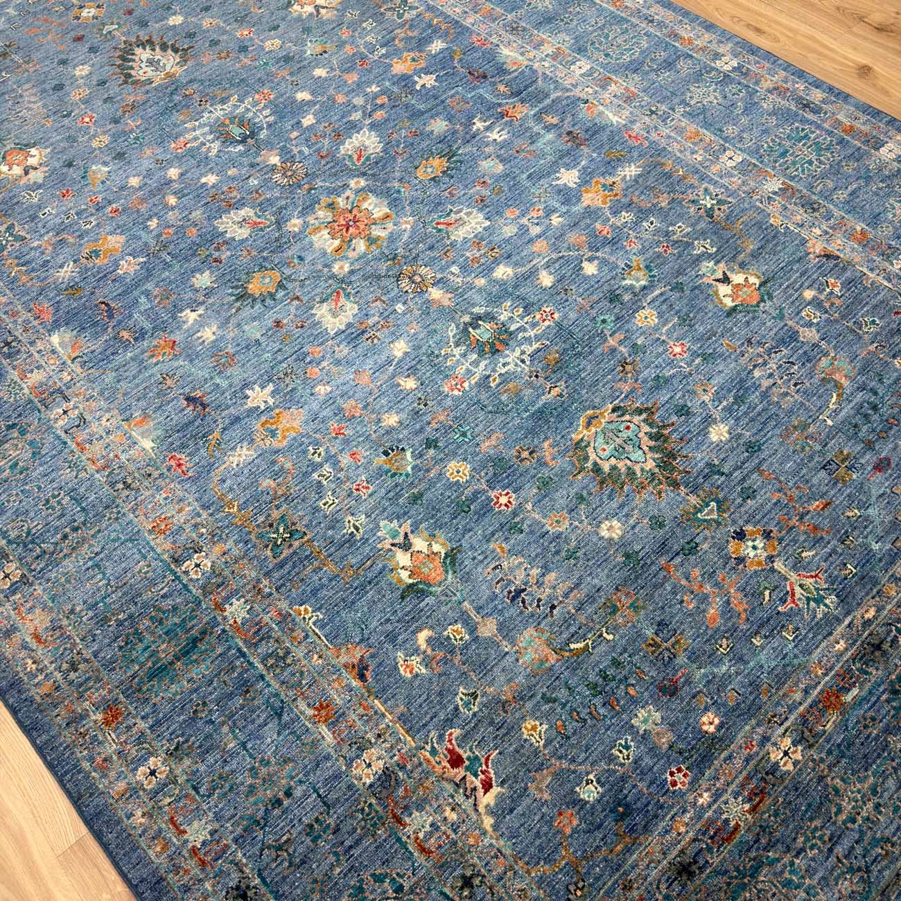 El Dokuma Mavi Sultani Yün Halı (200x310 cm) - Görsel 8