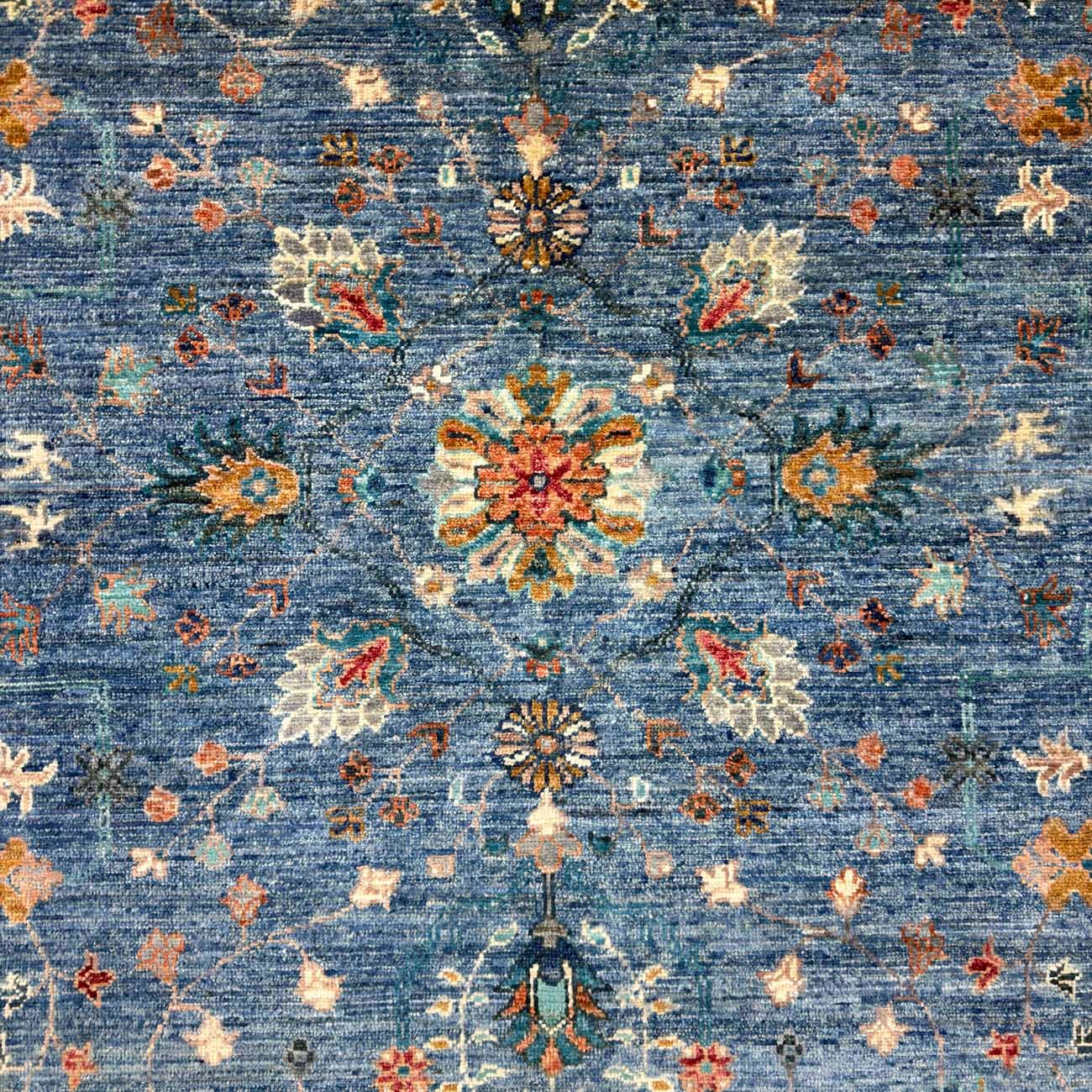 El Dokuma Mavi Sultani Yün Halı (200x310 cm) - Görsel 4