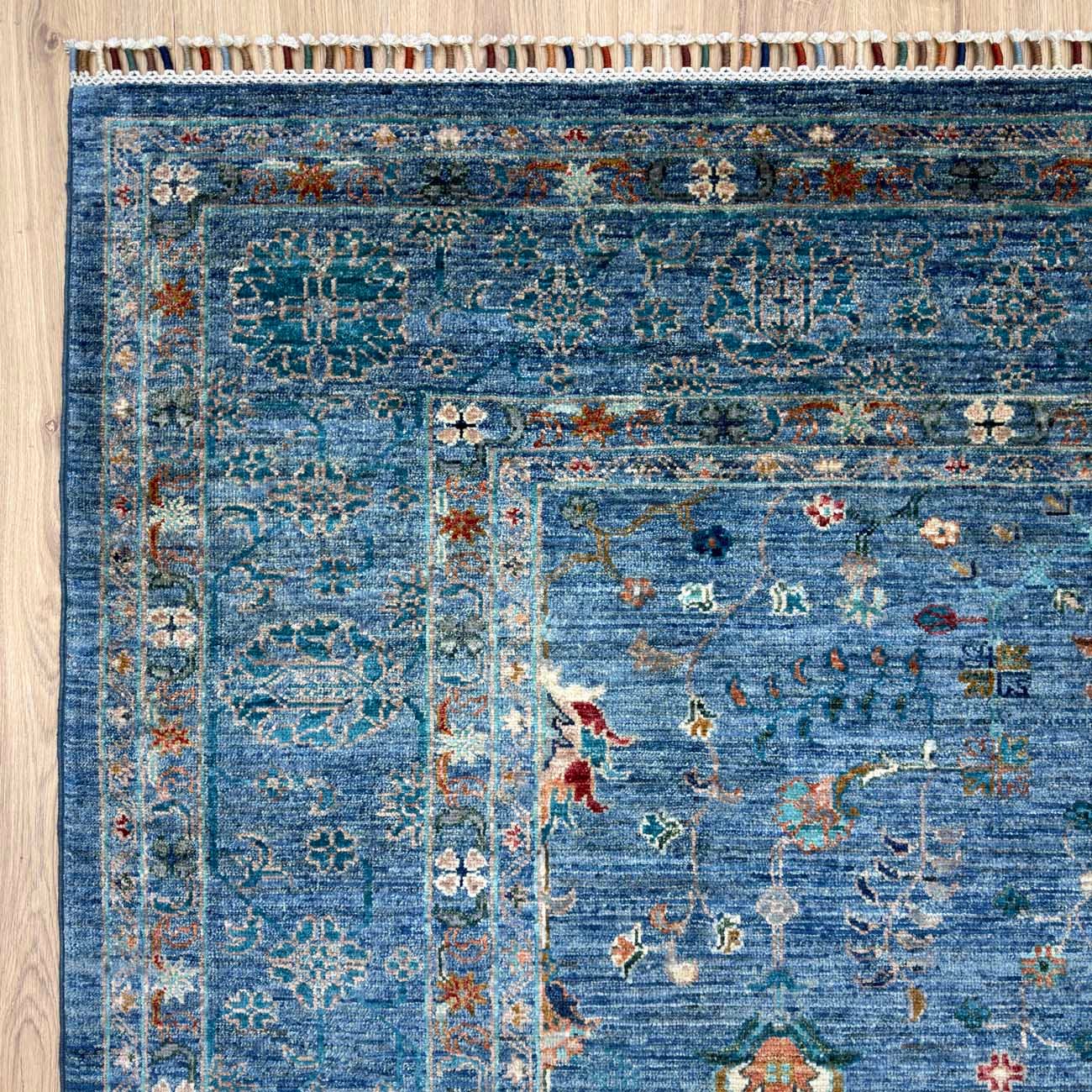El Dokuma Mavi Sultani Yün Halı (200x310 cm) - Görsel 3