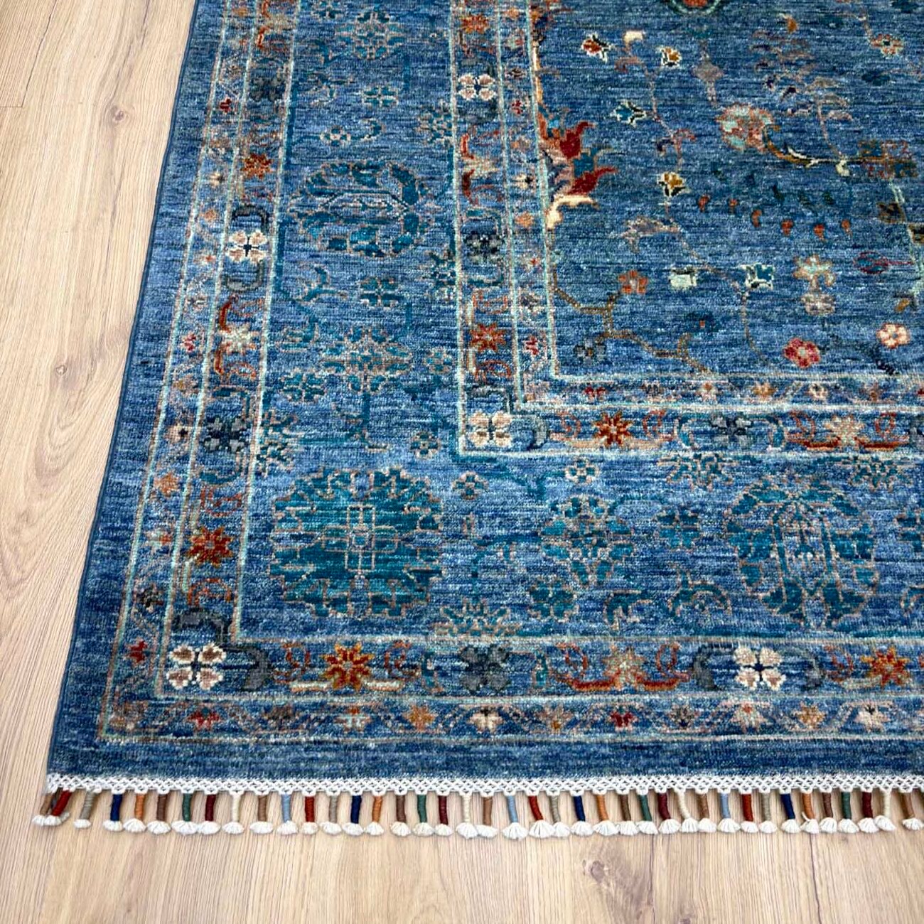 El Dokuma Mavi Sultani Yün Halı (200x310 cm) - Görsel 9
