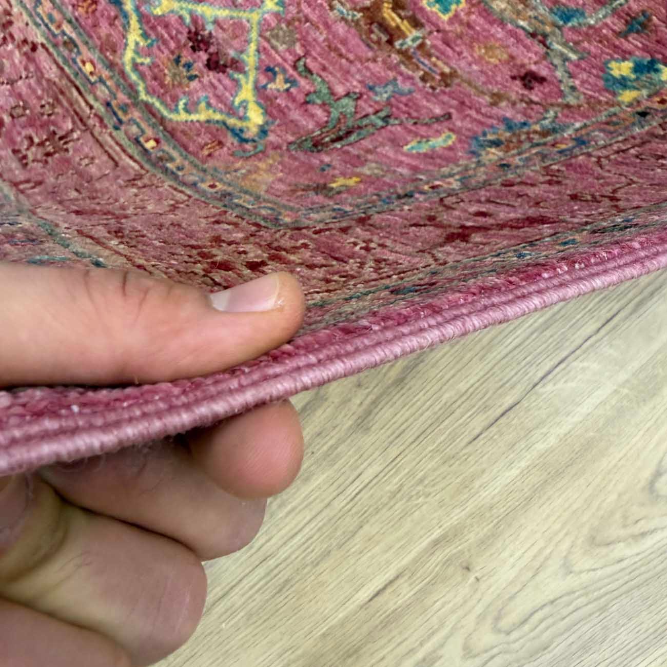 El Dokuma Pembe Sultani Yün Halı (75x120 cm) - Görsel 8