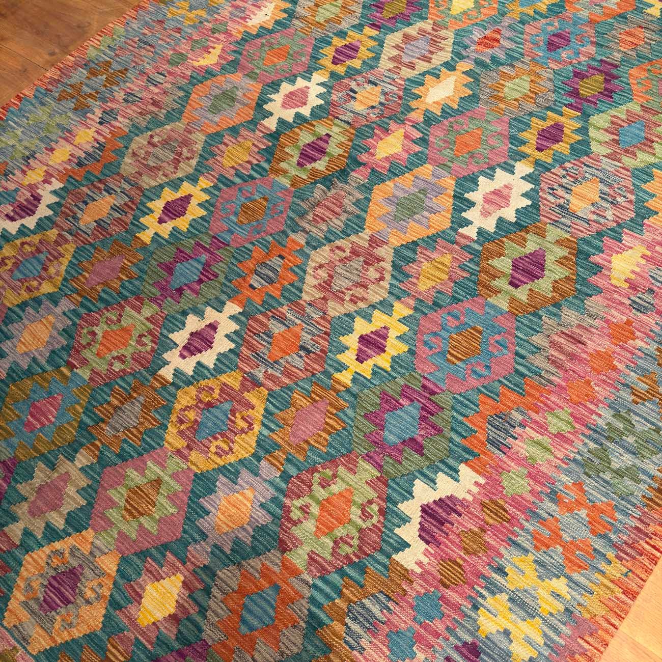 El Dokuma Anadolu Desenli Yün Kilim (195x300 cm) - Görsel 7