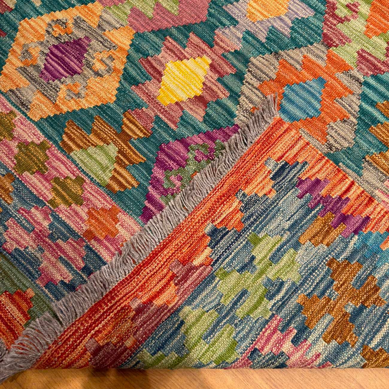 El Dokuma Anadolu Desenli Yün Kilim (195x300 cm) - Görsel 5