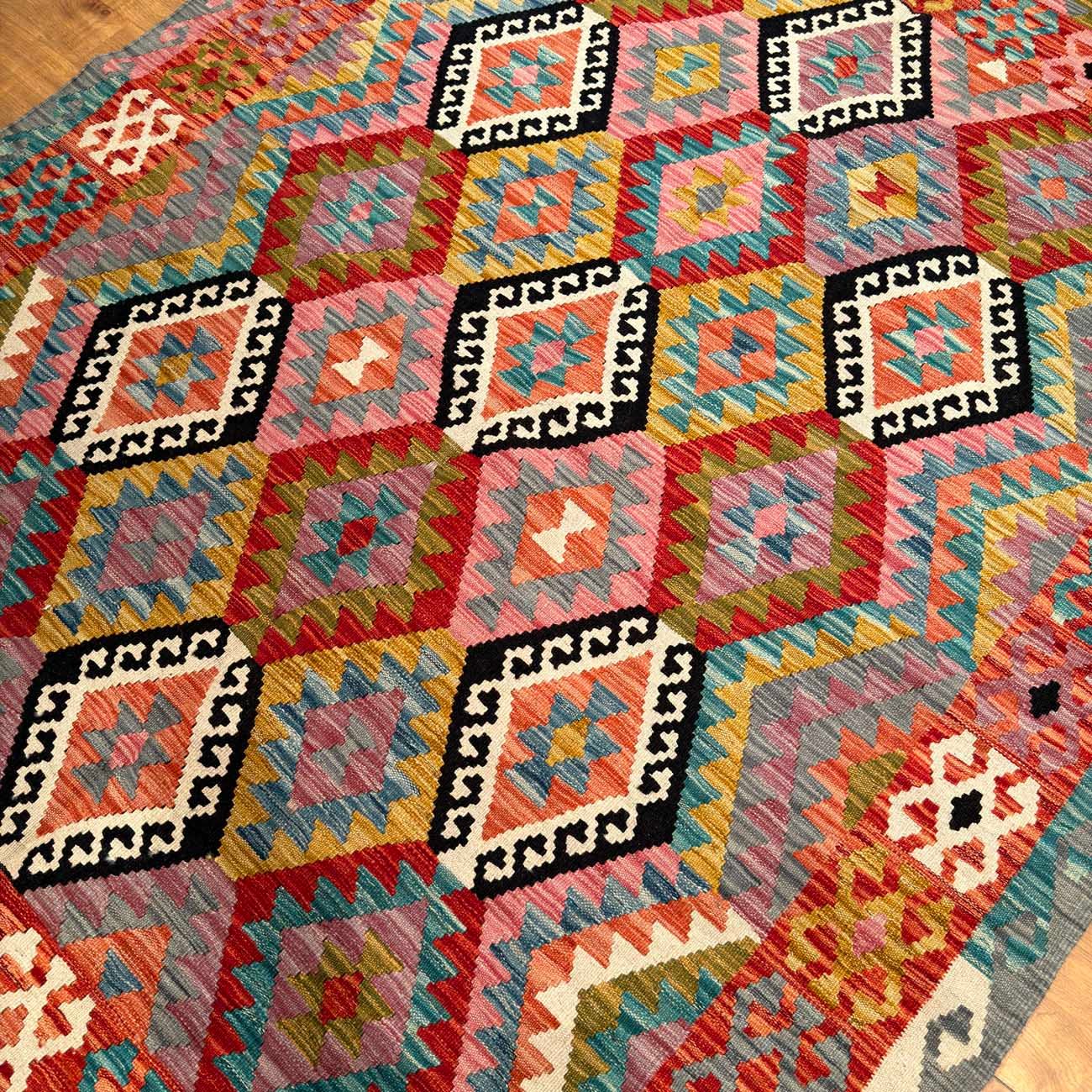 El Dokuma Anadolu Desenli Yün Kilim (150x200 cm) - Görsel 7