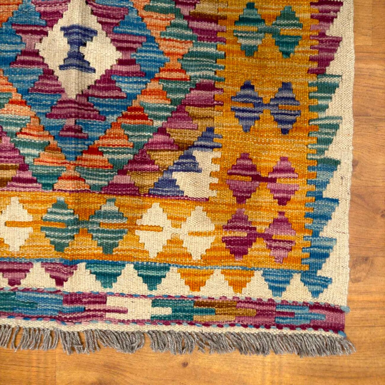 El Dokuma Anadolu Desenli Yün Kilim (75x125 cm) - Görsel 2