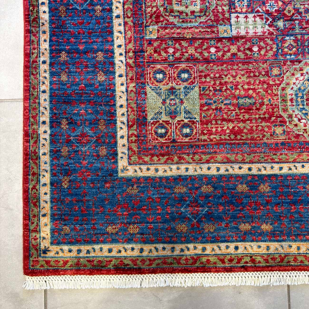 El Dokuma Memlük Yün Halı (155x200 cm) - Görsel 3