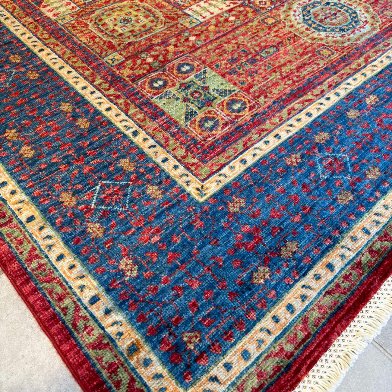 El Dokuma Memlük Yün Halı (155x200 cm) - Görsel 8