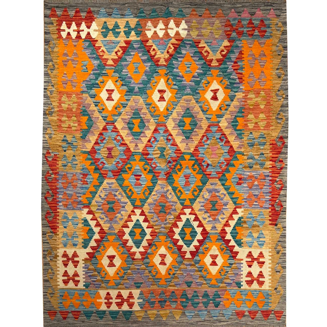 El Dokuma Anadolu Desenli Yün Kilim (155x195 cm)