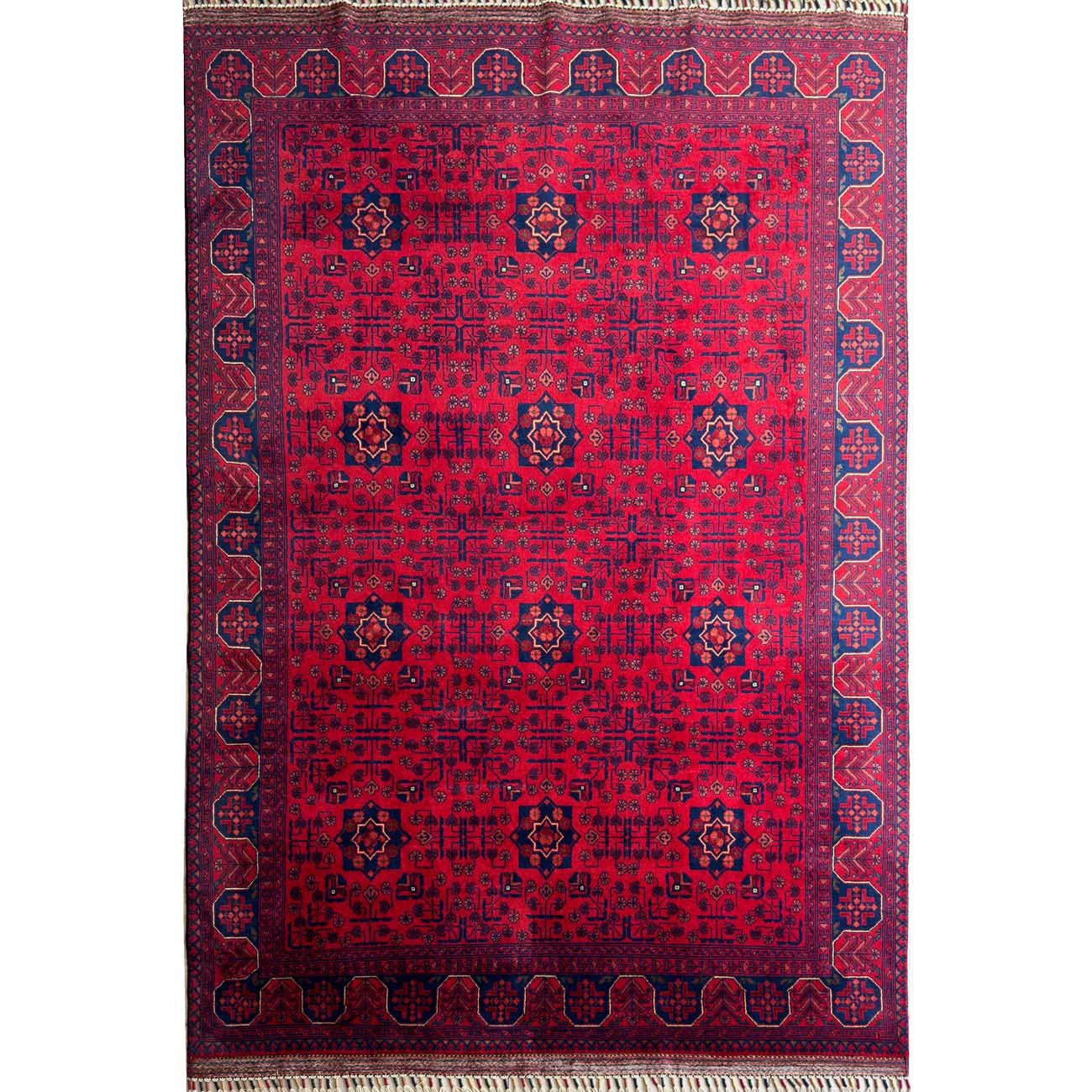 El Dokuma Kırmızı Türkmen Yün Halı (170x235 cm)